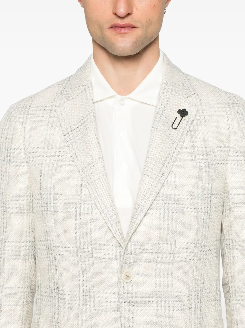 Lardini Geruite blazer Beige