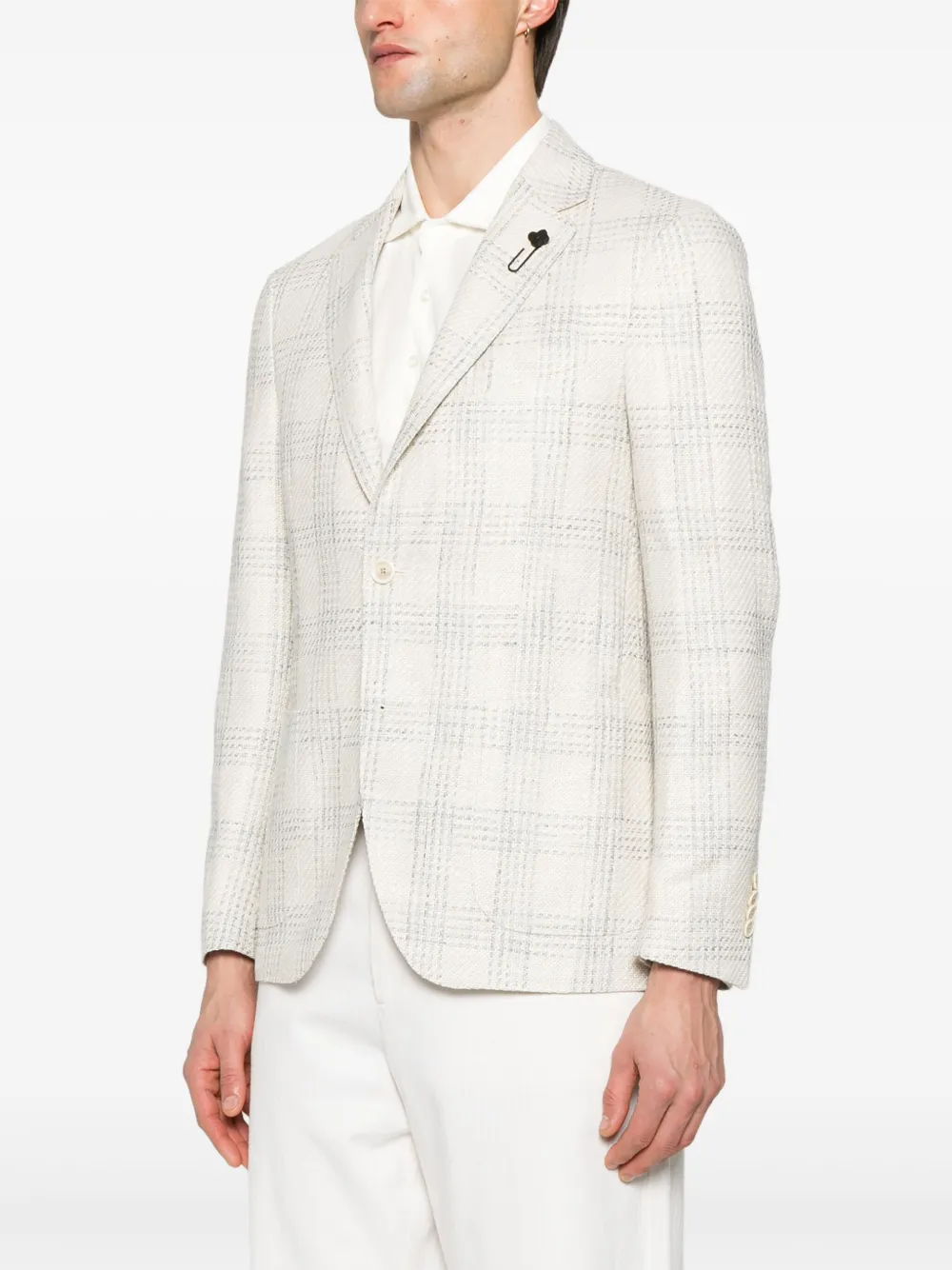Lardini Geruite blazer Beige