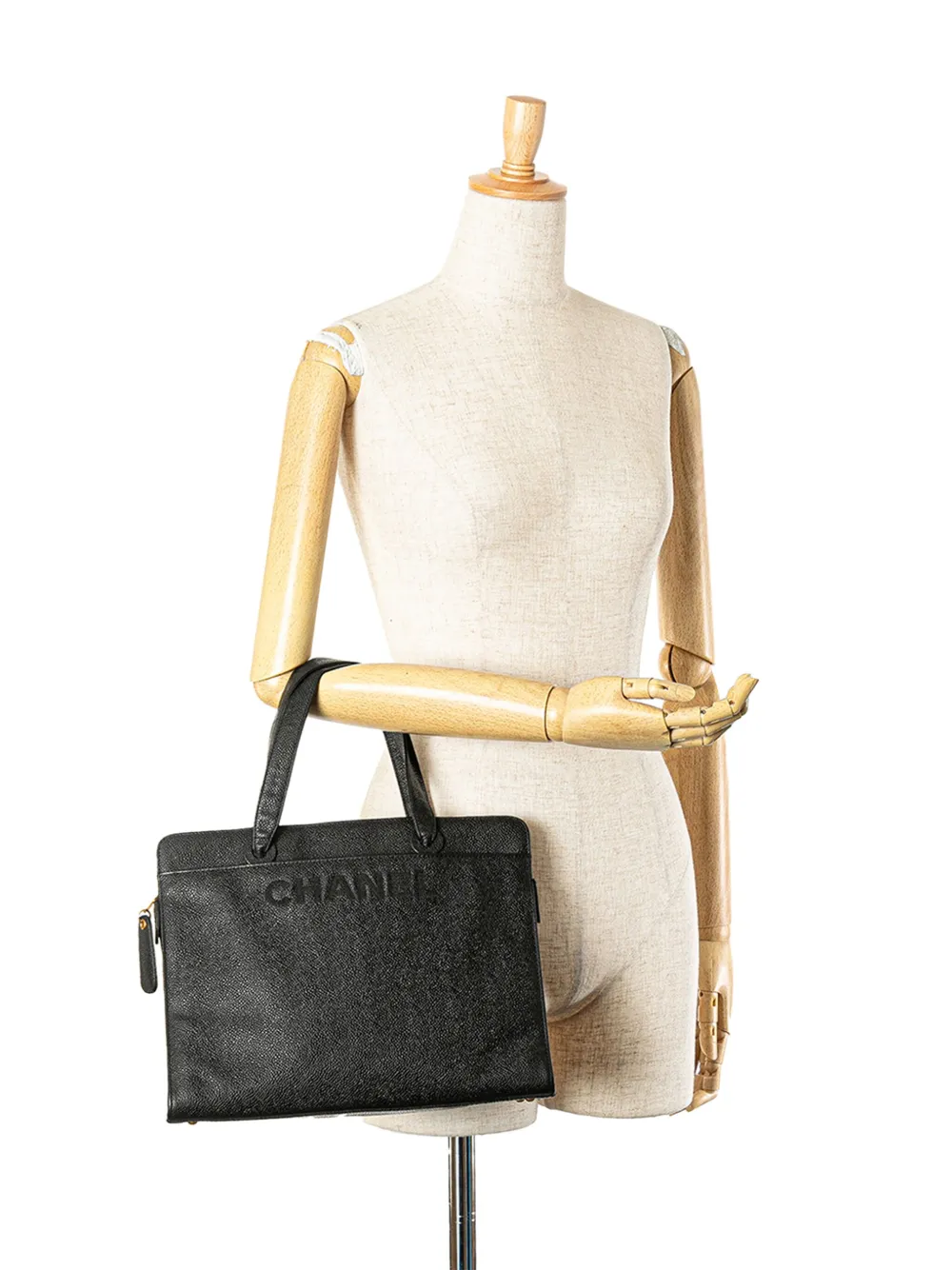 CHANEL Pre-Owned 1997-1999 Caviar handtas met rits - Zwart