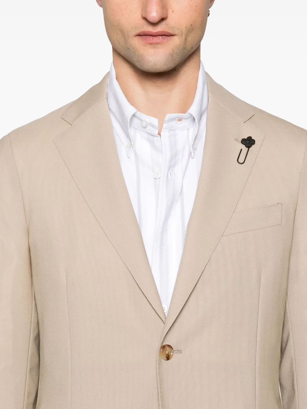 Lardini Blazer met broche Beige