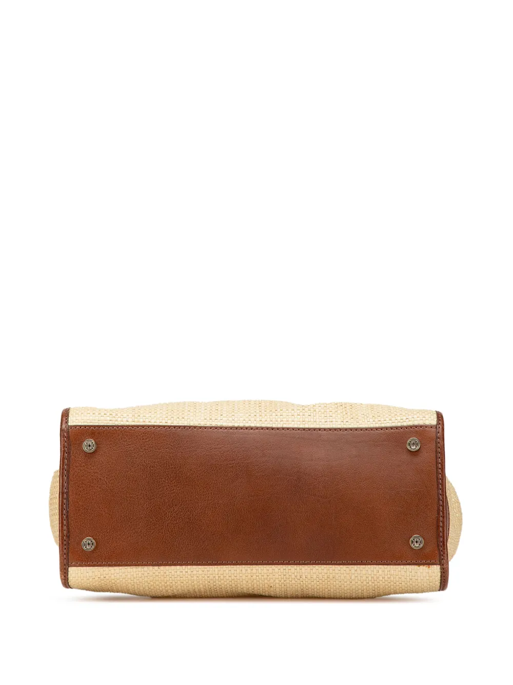 Pre-owned Celine 20th Century Straw Handbag In Brown