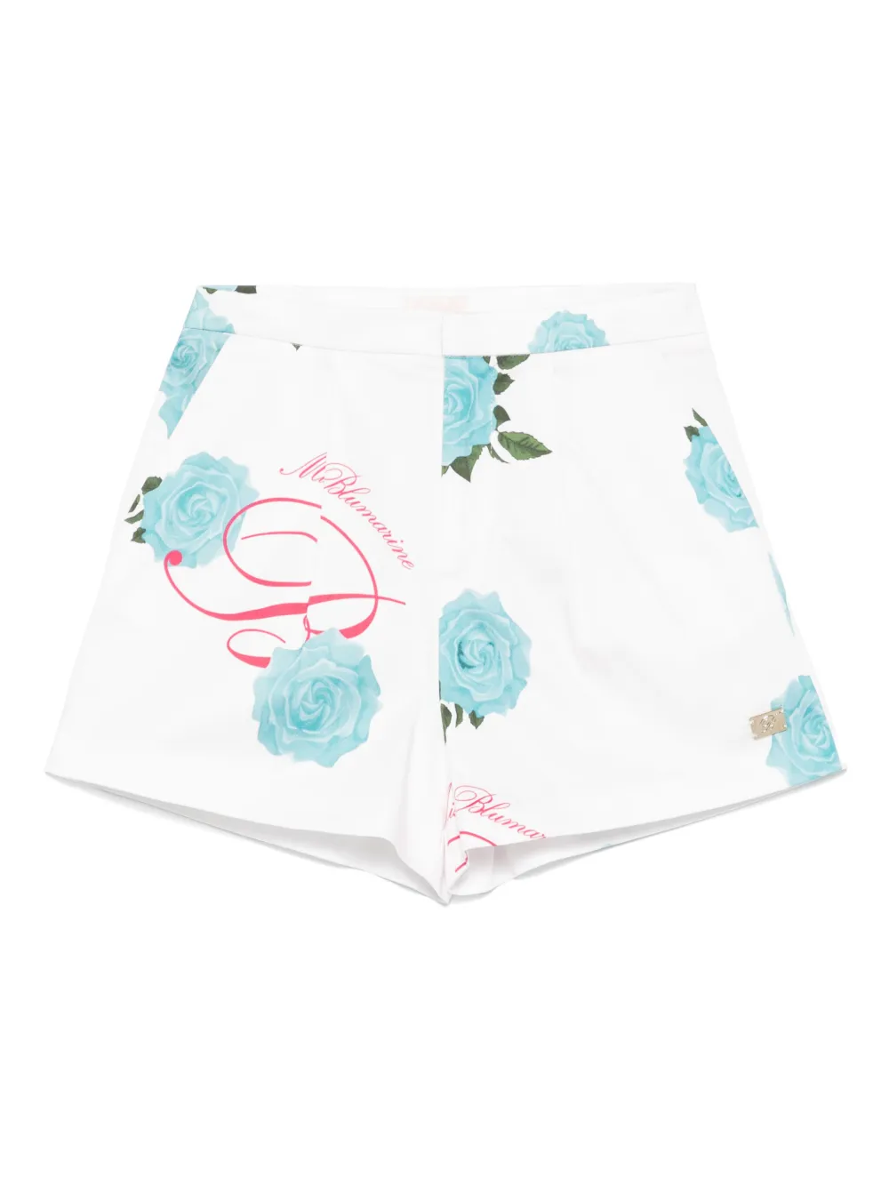 Miss Blumarine Shorts met bloe print Roze