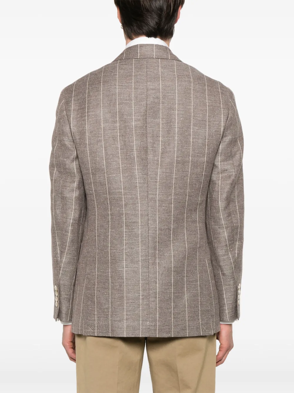 Brunello Cucinelli Blazer met krijtstreep Bruin