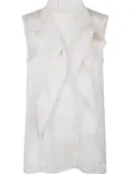 sacai ruffled top - White