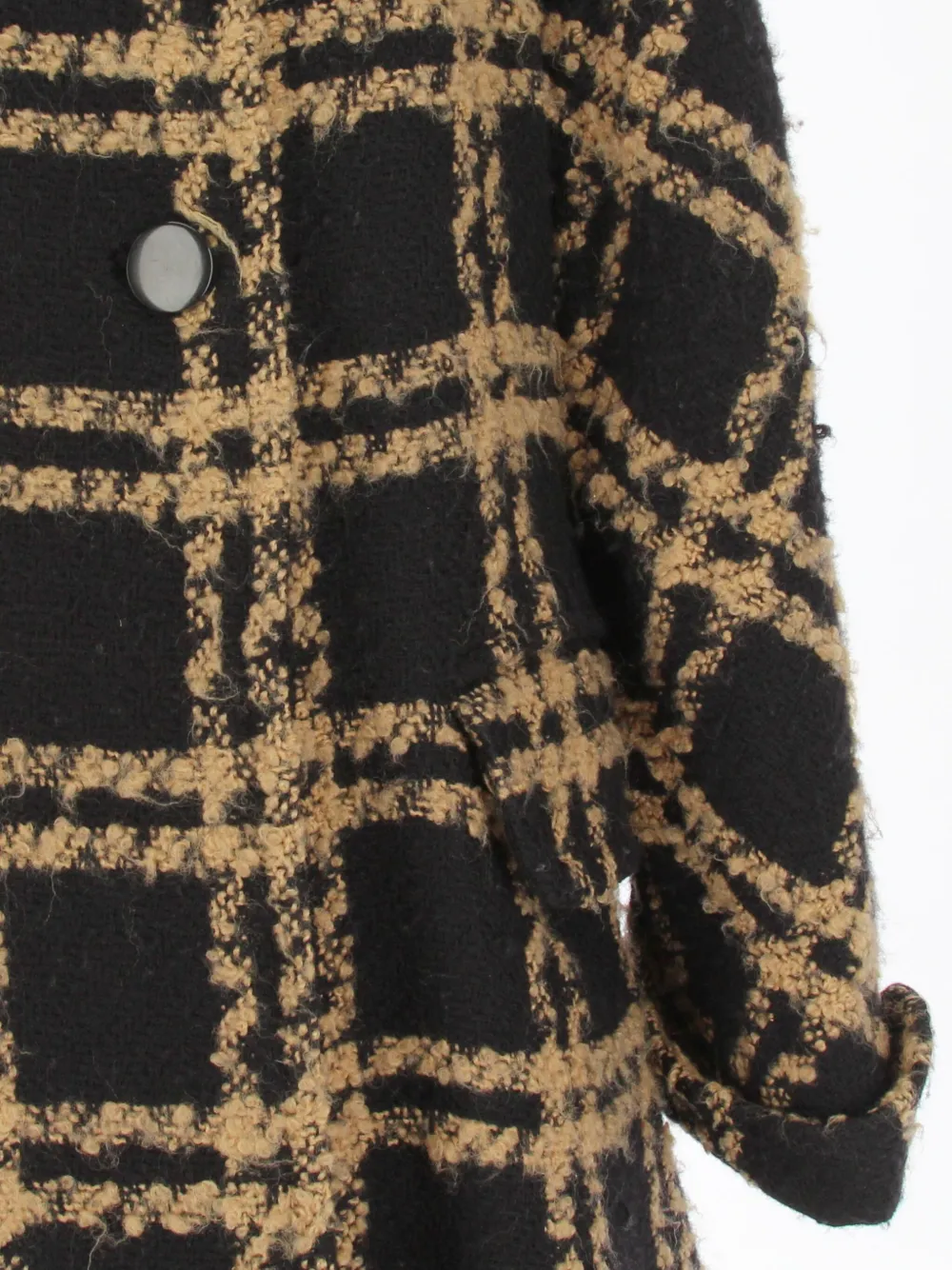 Pre-owned A.n.g.e.l.o. Vintage Cult 1980s Wool Checked Coat In 黑色