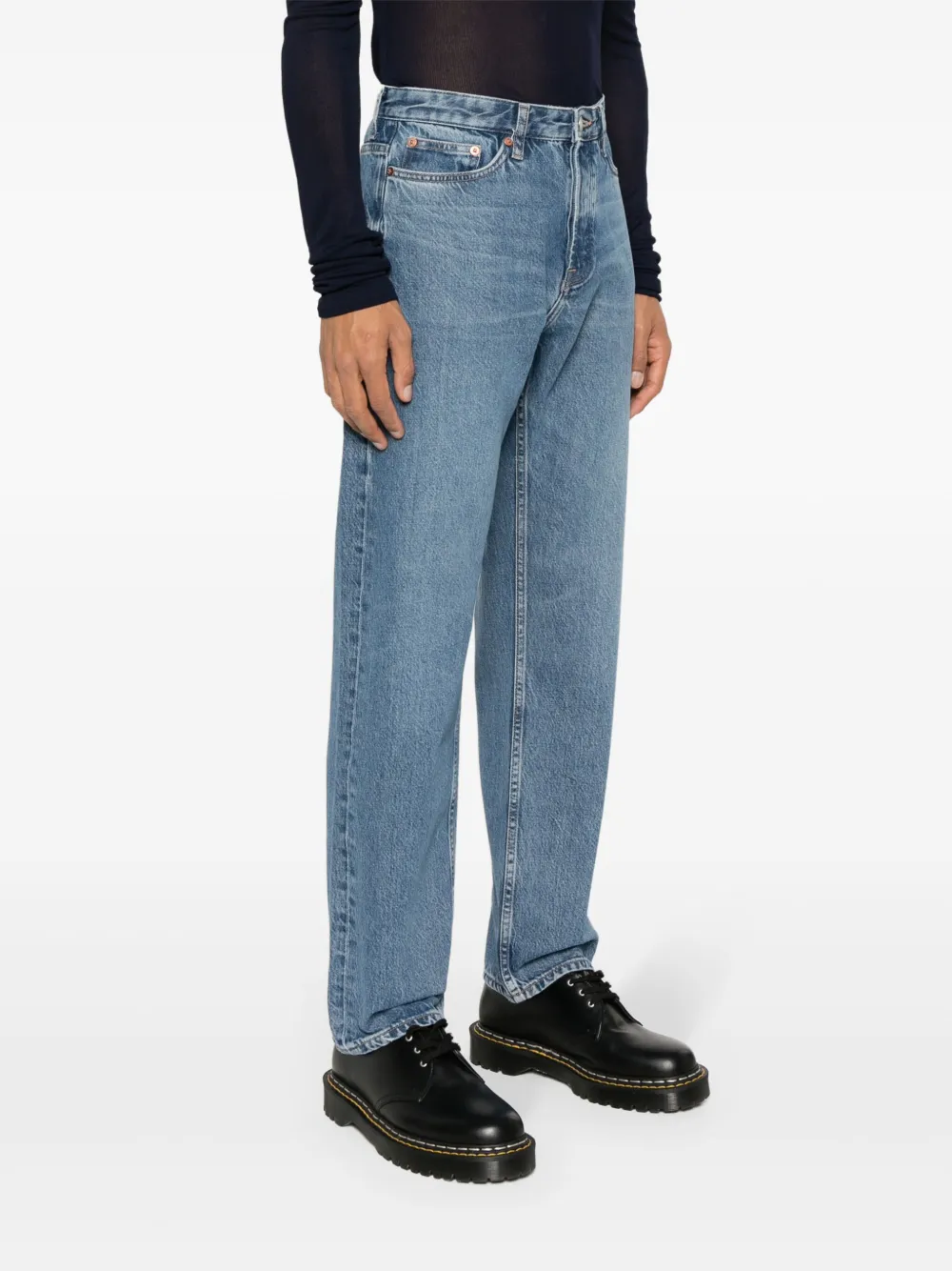 Samsoe & Samsoe Eddie Logo-patch Jeans In Blue