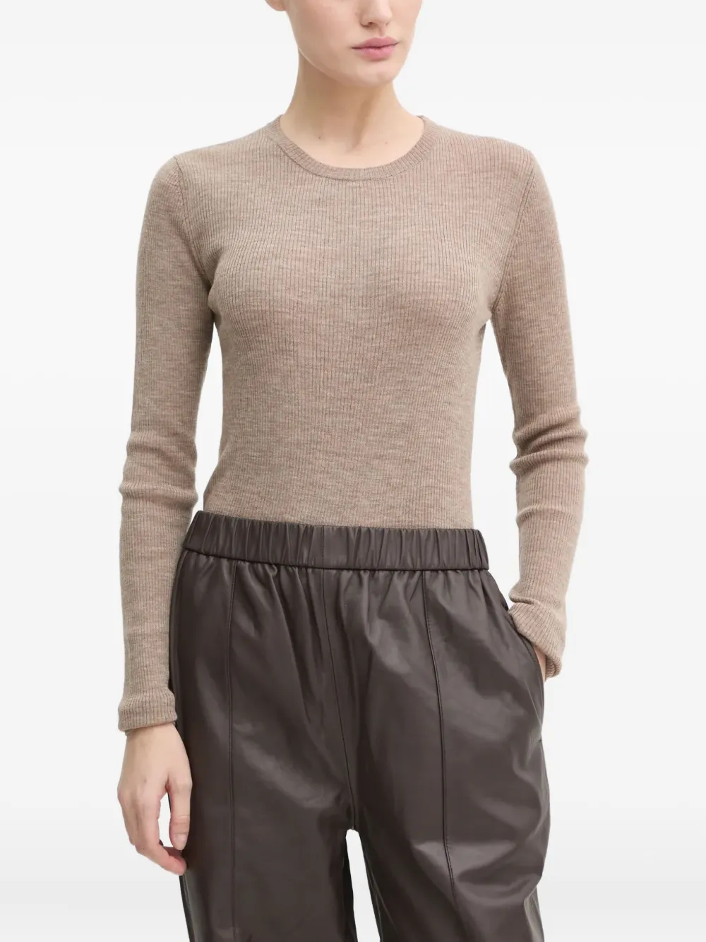 Day Birger Et Mikkelsen Ribbed Wool Top In Brown