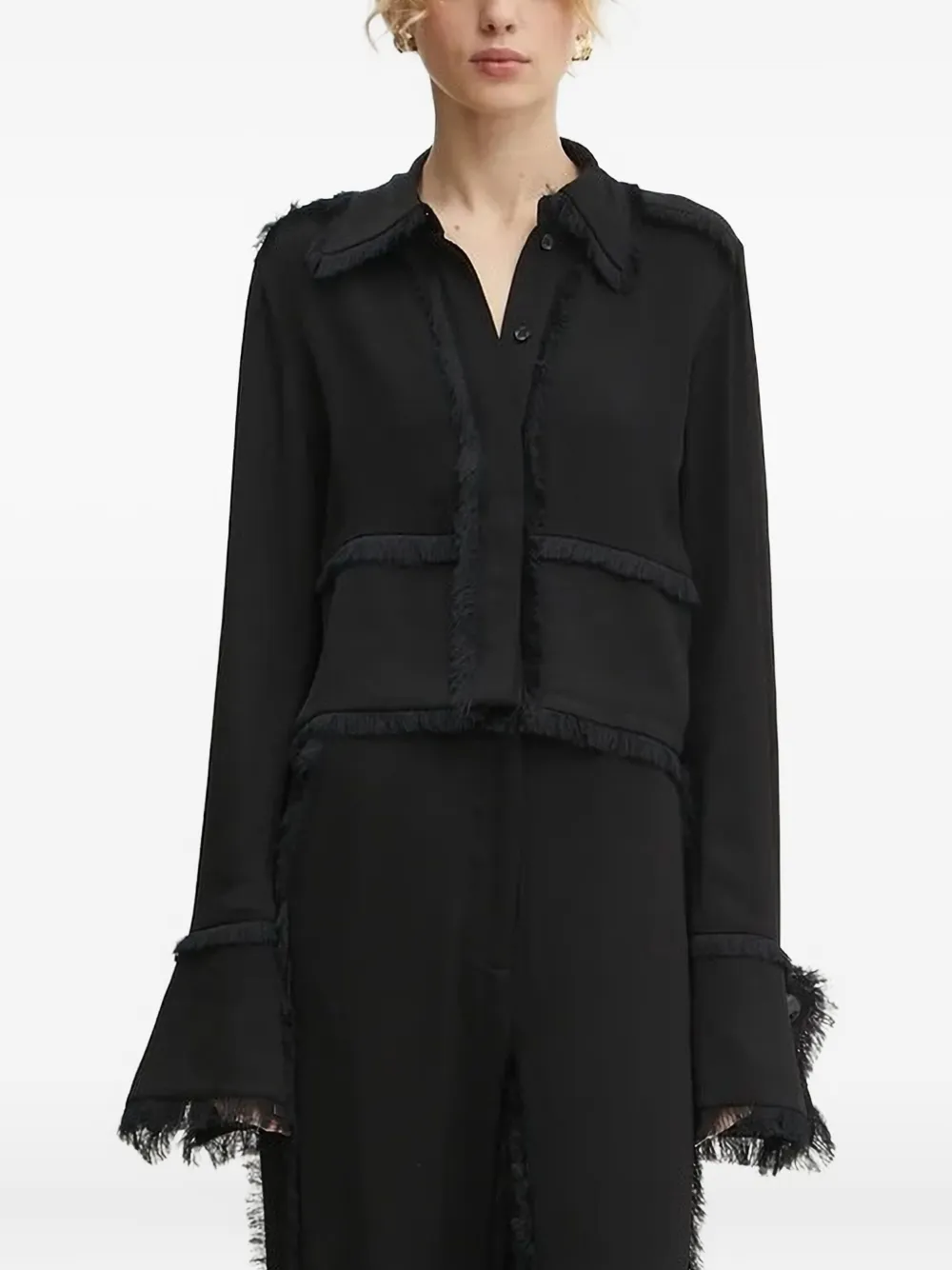 Day Birger Et Mikkelsen Emmie fringed panelled top | Black | Image 1