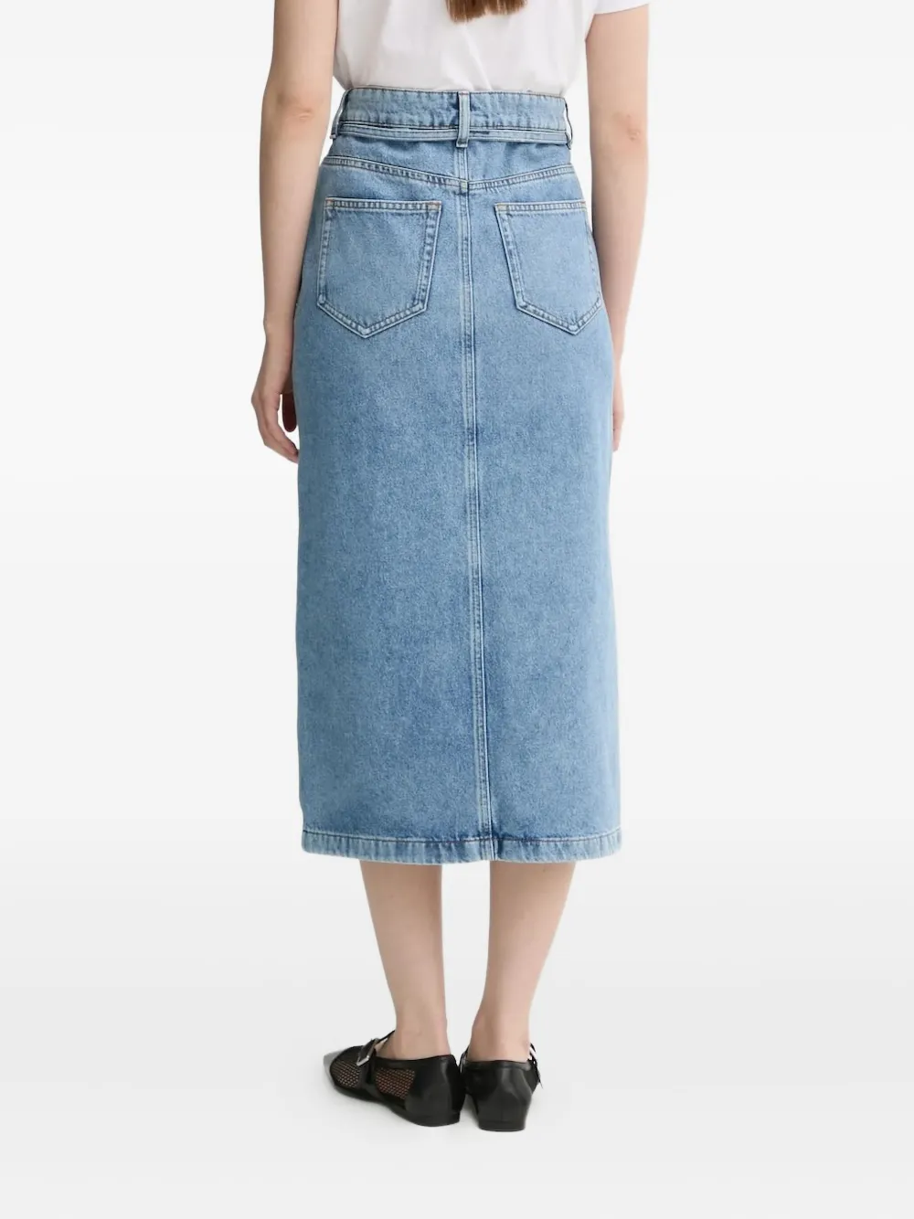 Day Birger Et Mikkelsen Ben denim midi-rok met trekkoord Blauw
