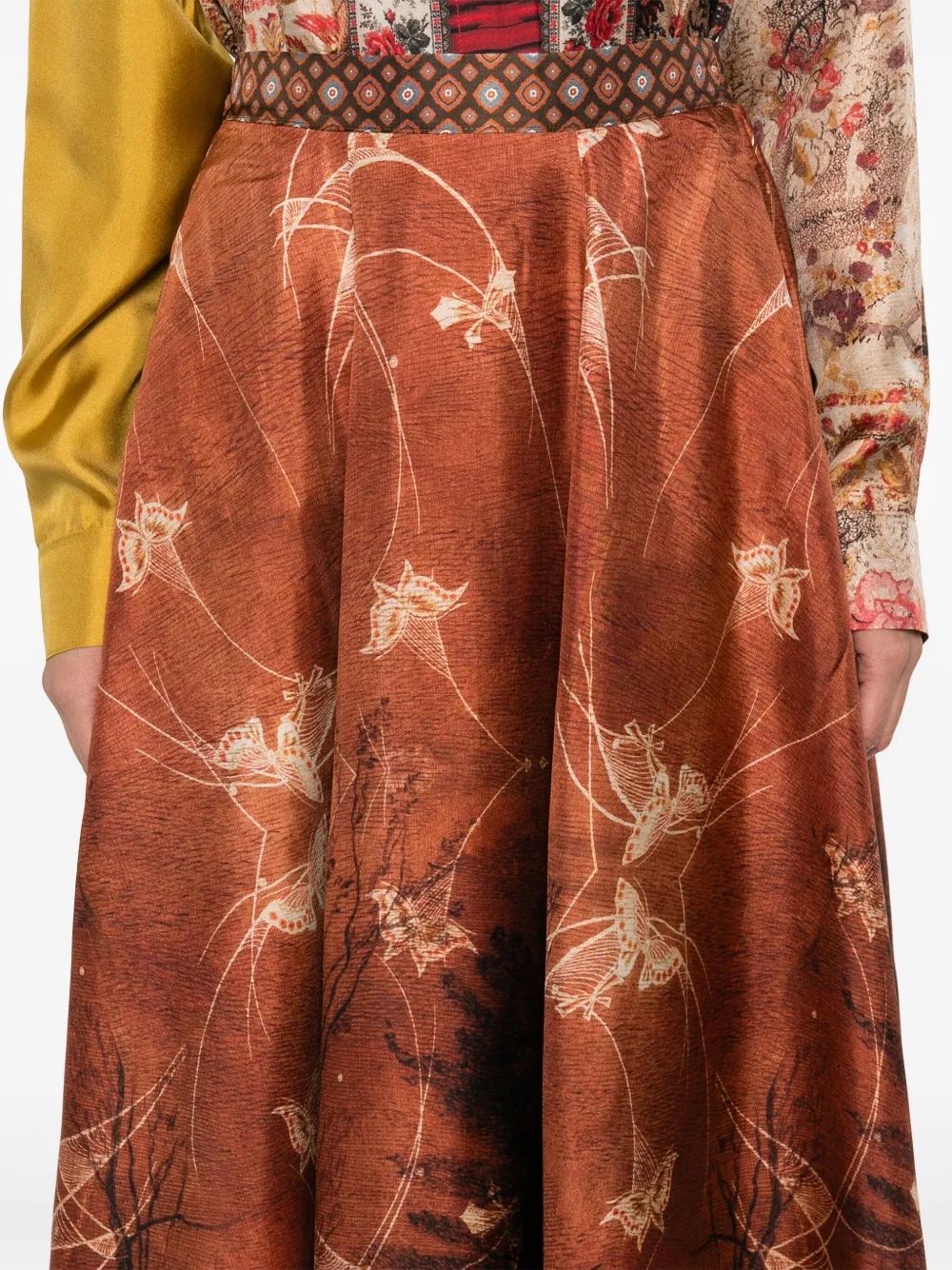 Shop Pierre-louis Mascia Aloe Skirt In 褐色