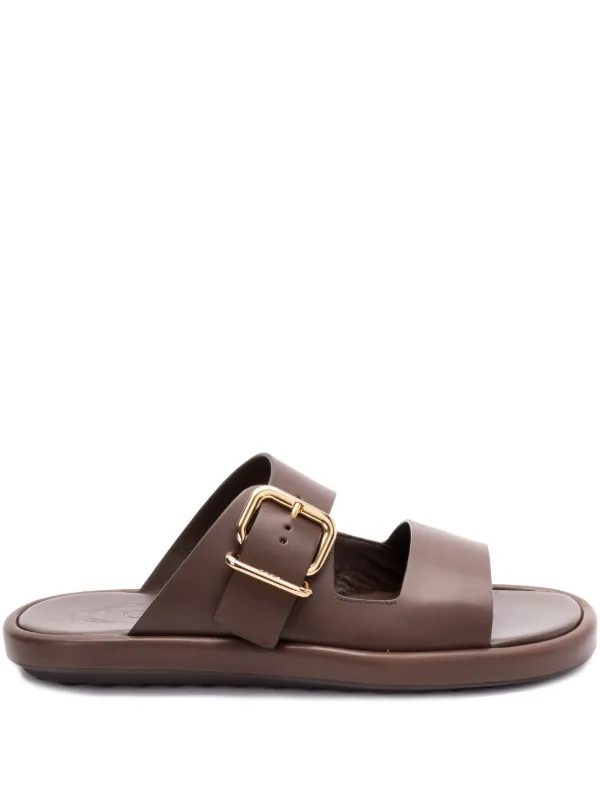 TOD'S ブラウン スライドサンダル Woman BROWN Sandals in Leather XXW68K0JE60N6M419999 | Tods