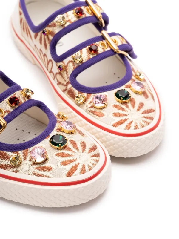 スニーカー VALENTINO GARAVANI SNEAKER MARY-JANE DOLLYBOARD IN VELLUTO A Valentino Garavani Dollyboard Sneakers | Neutrals | FARFETCH