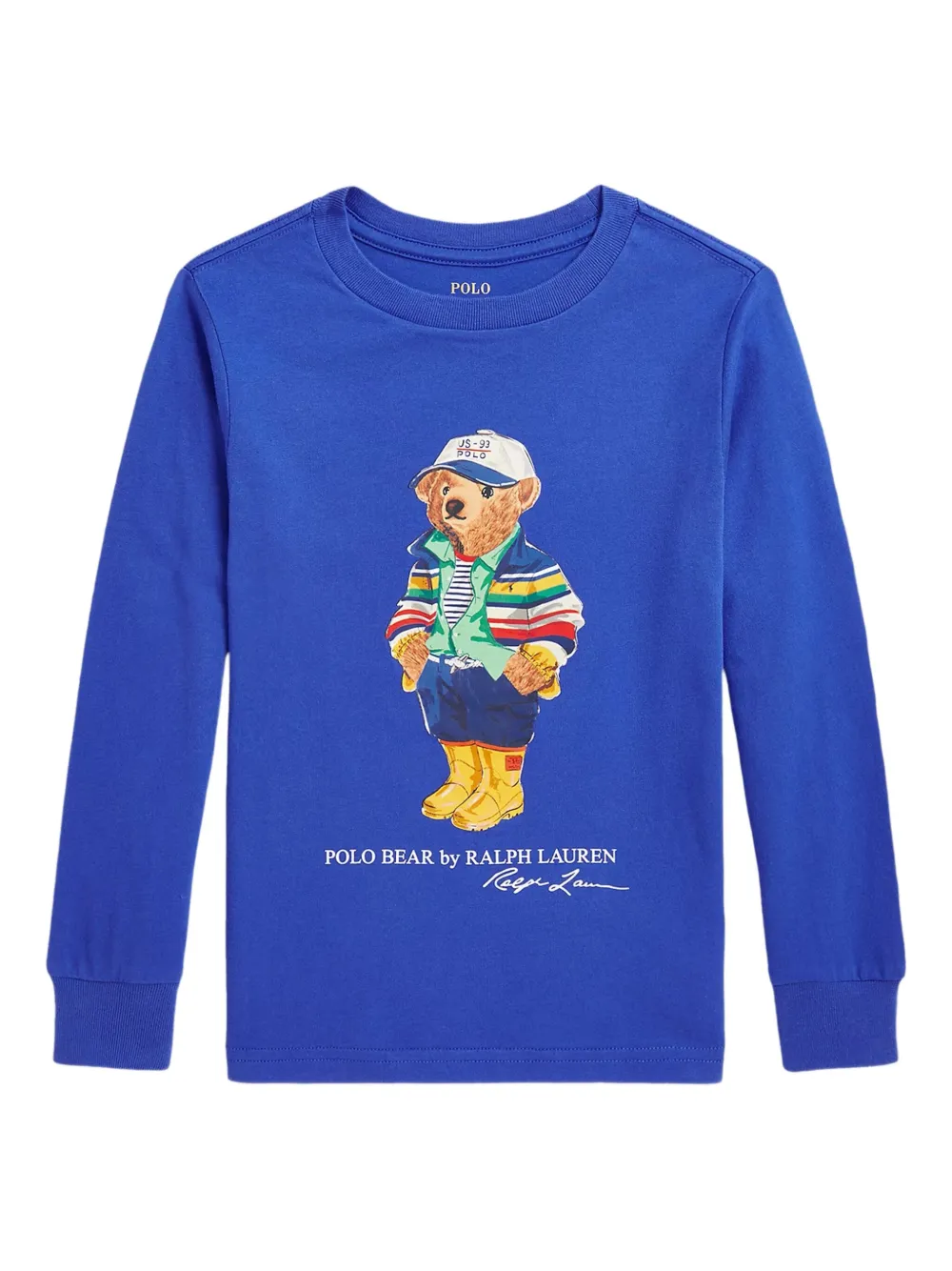 POLO RALPH LAUREN KIDS ロゴ ロングTシャツ - ブルー POLO RALPH LAUREN KIDS ロゴ ロングTシャツ - ブルー
