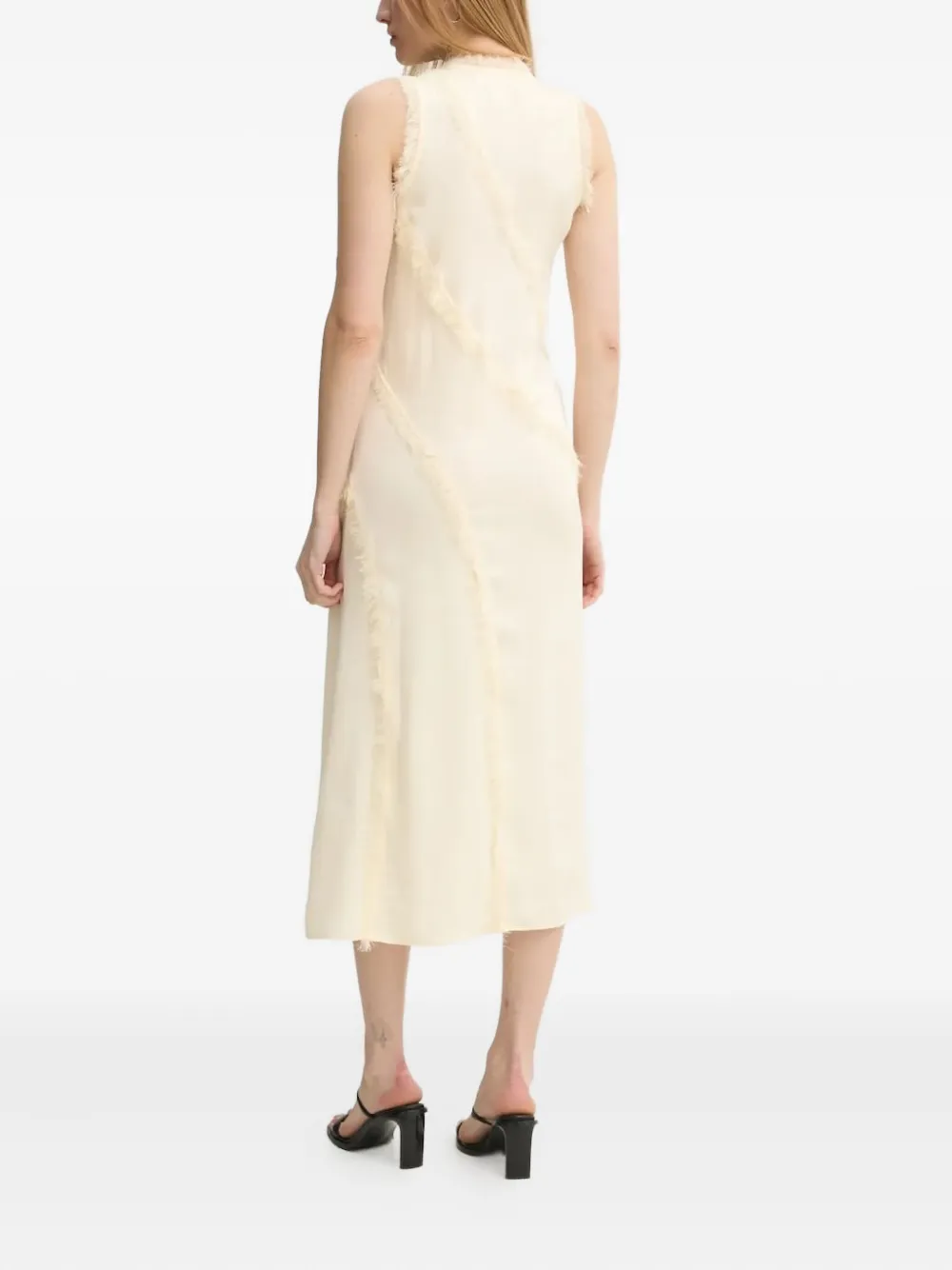 Day Birger Et Mikkelsen Mouwloze midi-jurk met franje Geel
