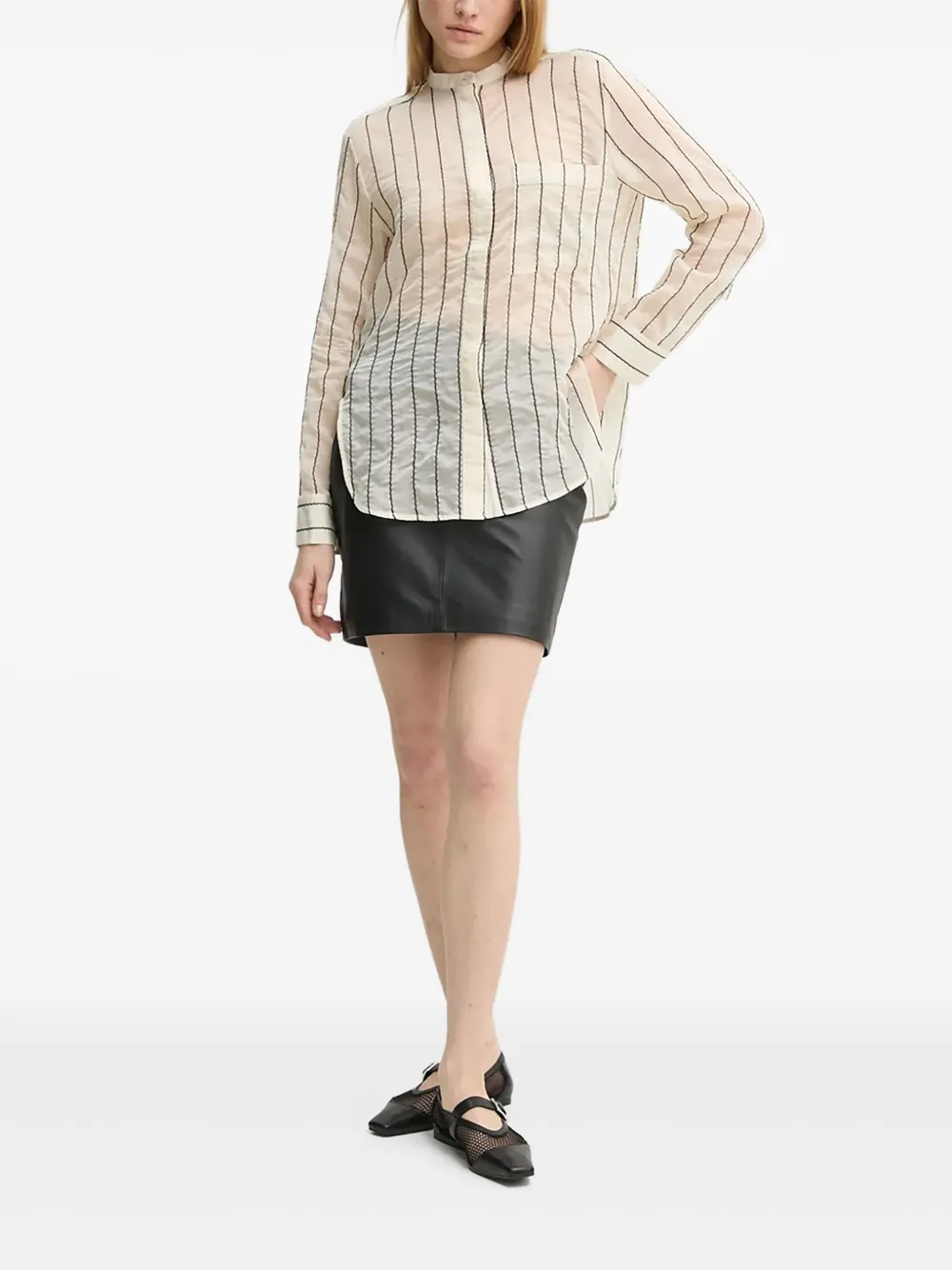 Day Birger Et Mikkelsen striped panelled shirt | Neutrals | Image 1