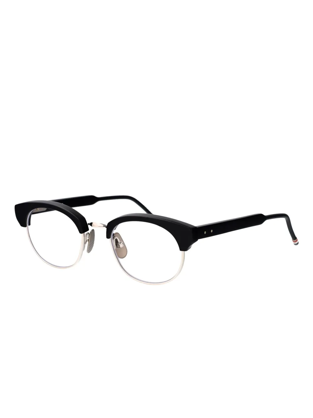 Thom Browne Eyewear oval-frame glasses - Zwart