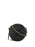 CHANEL Pre-Owned 2018-2019 CC Quilted Caviar Round Clutch With Chain crossbody bag - Black