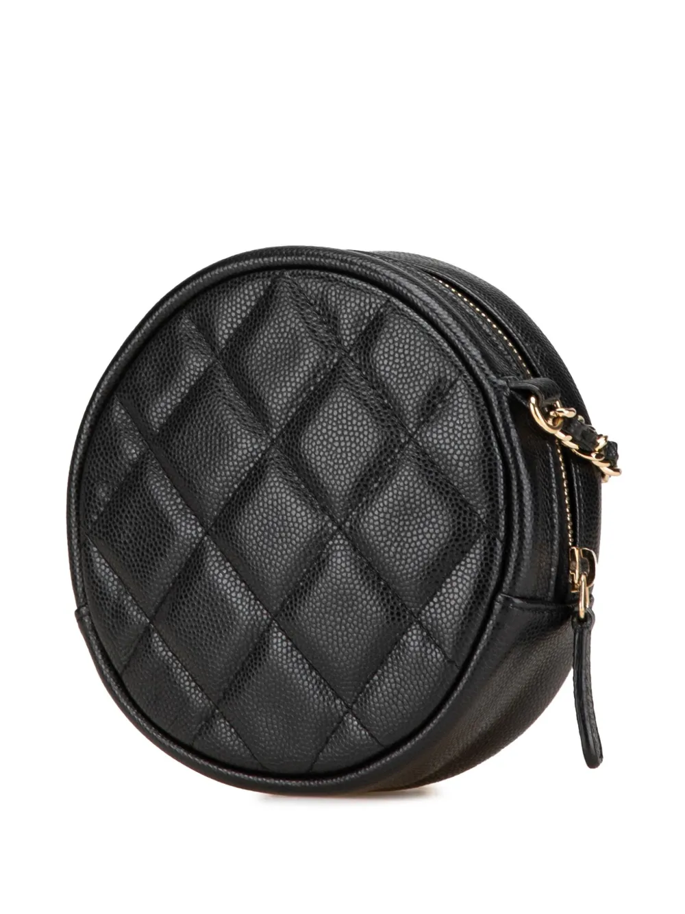 CHANEL Pre-Owned 2018-2019 CC Quilted Caviar Round Clutch With Chain crossbody bag | Satchels & Cross Body Bags | Image 3
