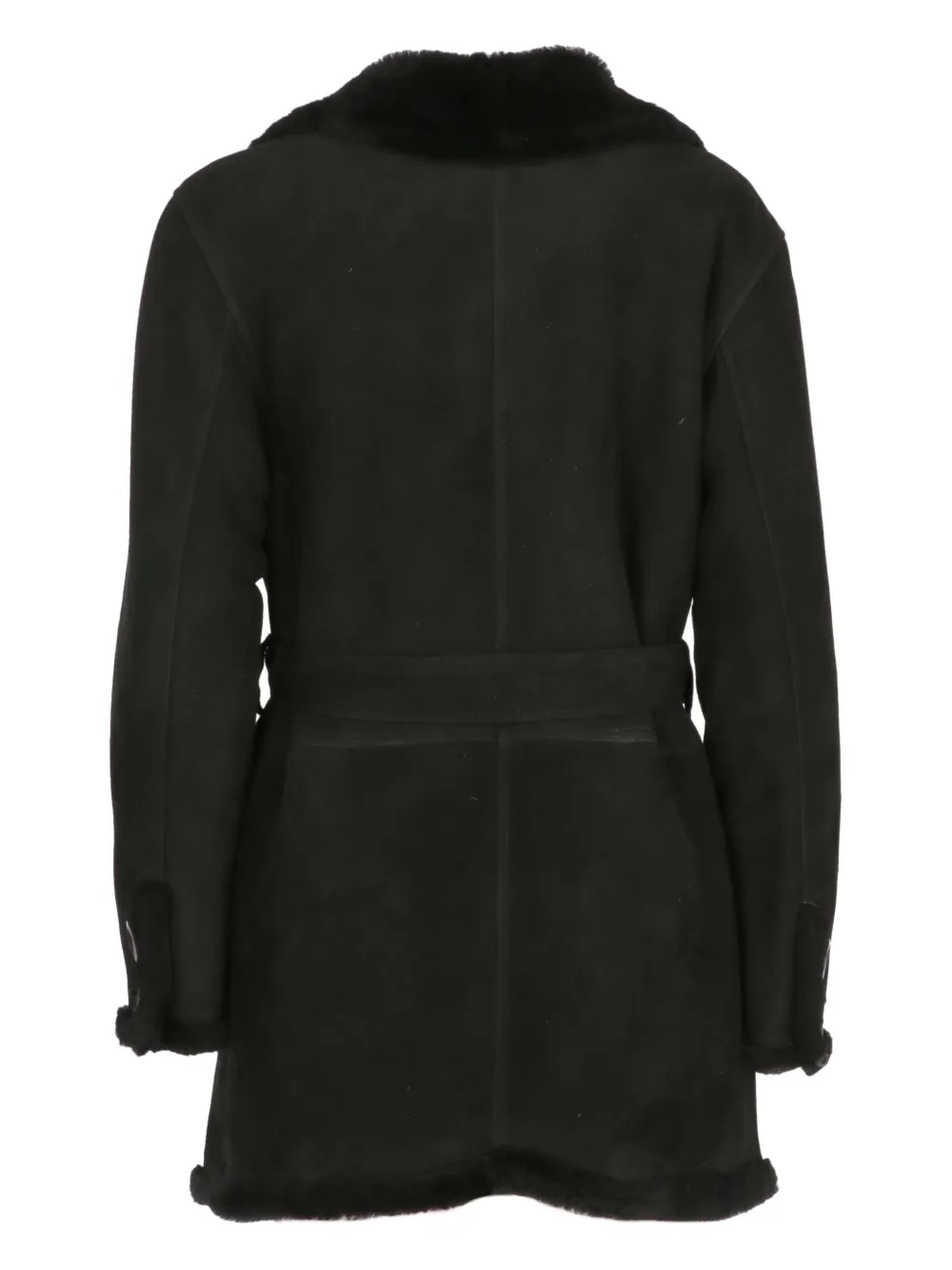 Versace Pre-Owned 1990s suede coat - Zwart