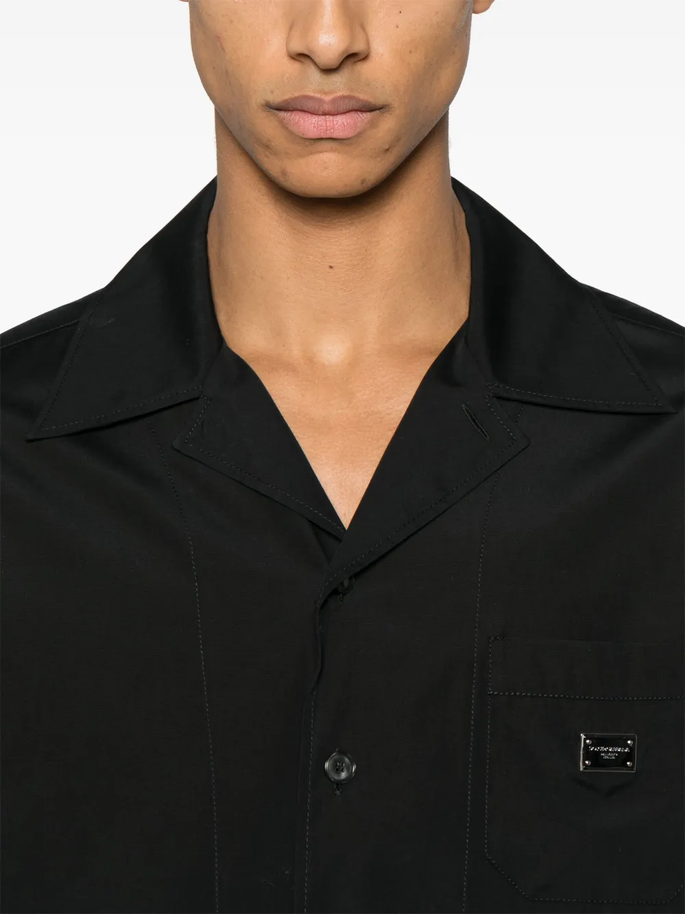 Dolce & Gabbana Overhemd met logoplakkaat Zwart