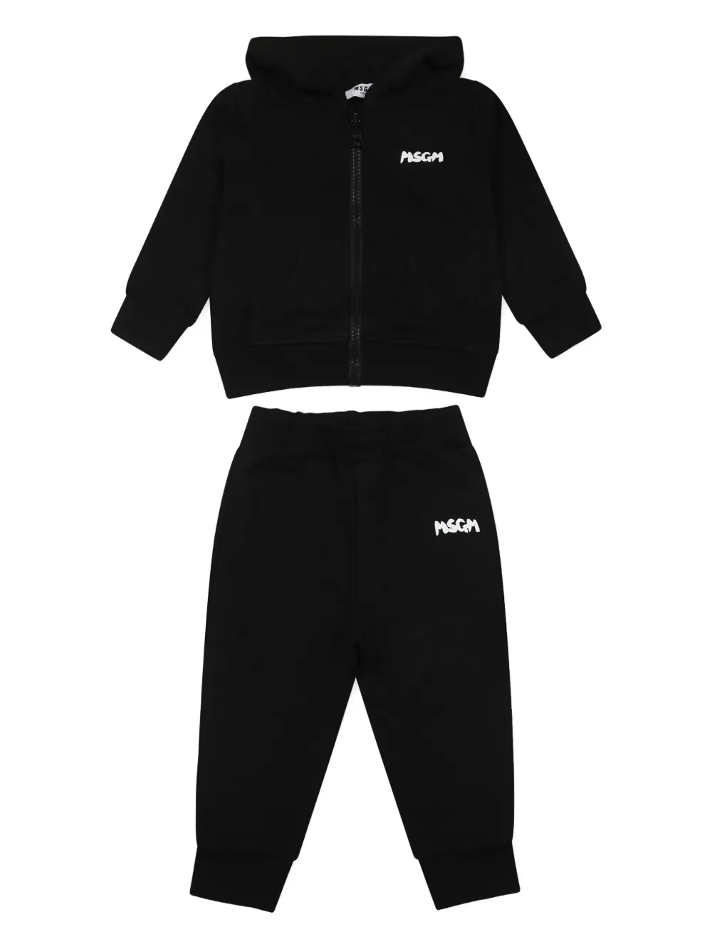 Msgm Cotton Tracksuit In Black