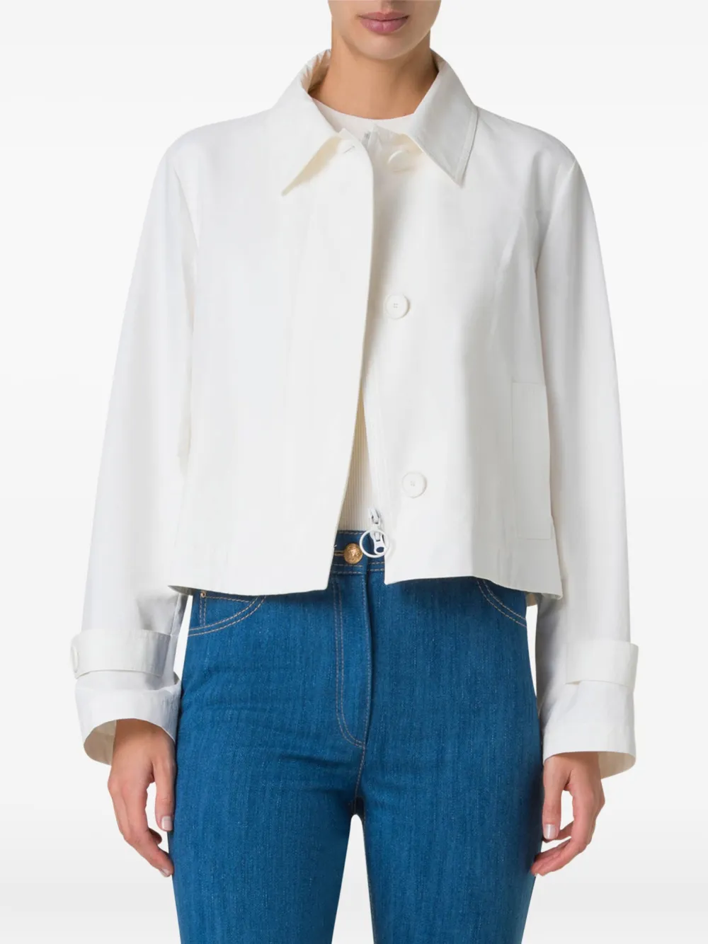 AKRIS PUNTO BUTTON-UP CROPPED JACKET