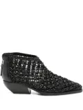 Elena Iachi woven leather pointed-toe boots - Black
