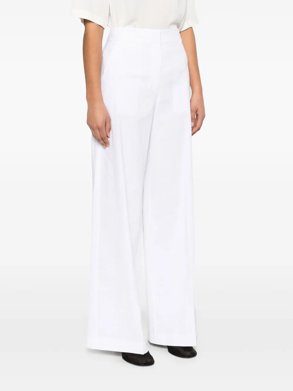 Theory Gekreukte broek Wit