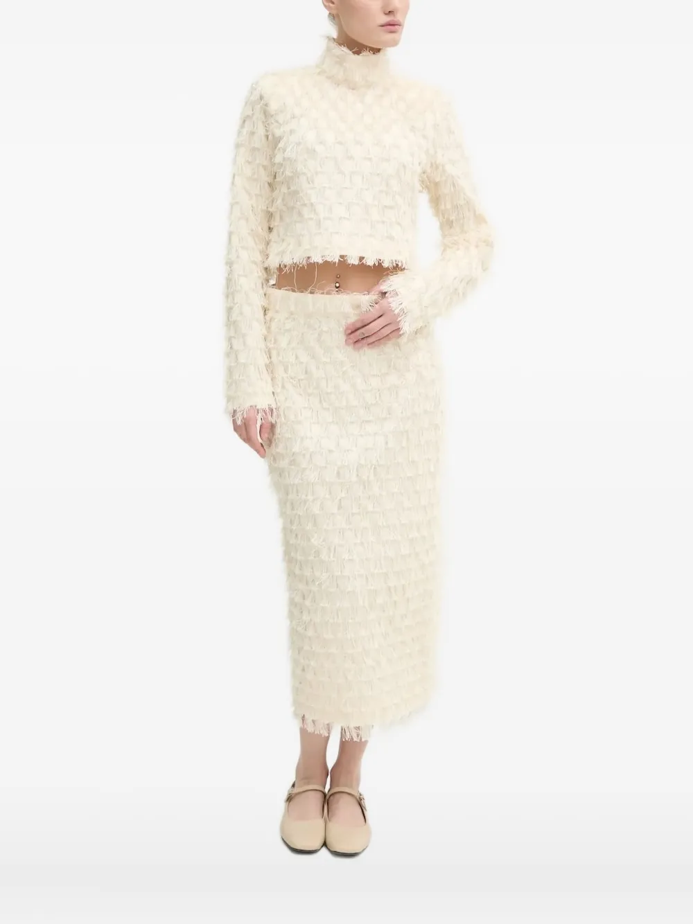 Day Birger Et Mikkelsen fringe high-neck top | Neutrals | Image 1