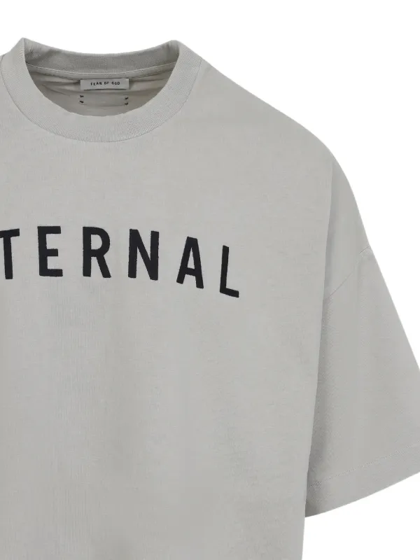 【送料&関税込】Fear of God eternal Logo T-shirt Fear of God Eternal Logo-Flocked Cotton T-Shirt Black Men's