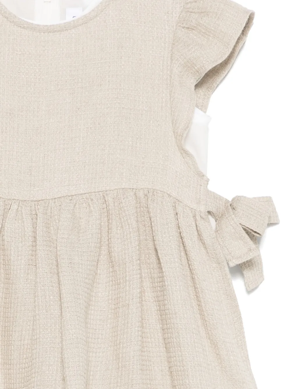 Il Gufo Linnen mouwloze jurk Beige