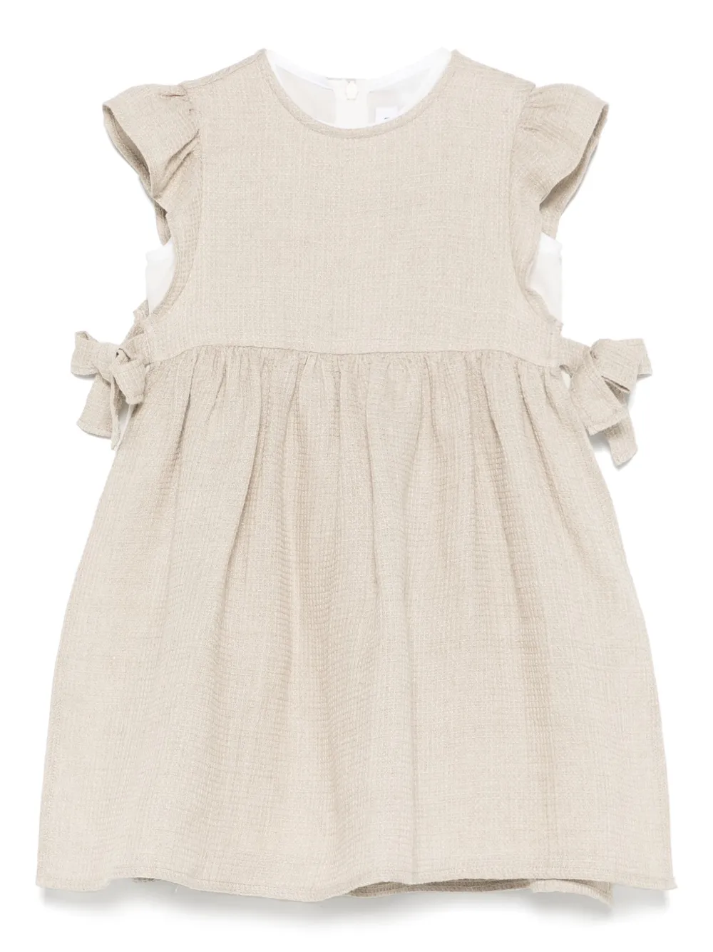 Il Gufo Linnen mouwloze jurk Beige