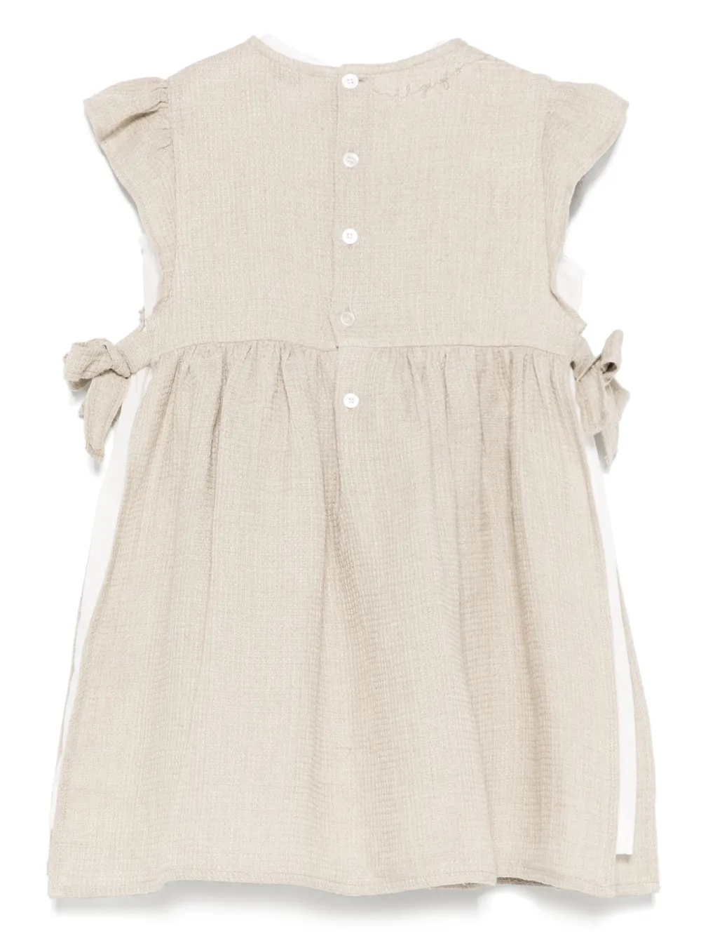 Il Gufo Linnen mouwloze jurk Beige