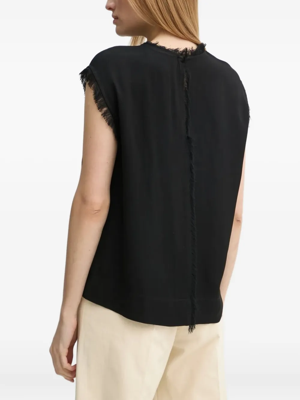 Day Birger Et Mikkelsen fringed sleeveless top | Black | Image 1