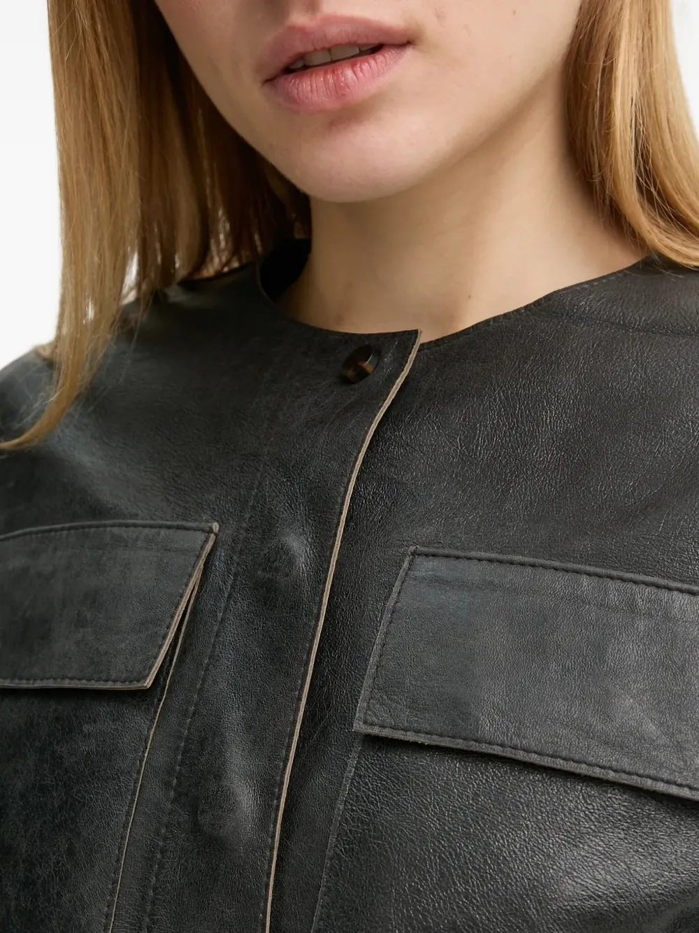 Day Birger Et Mikkelsen Malik Cropped Leather Jacket In Black