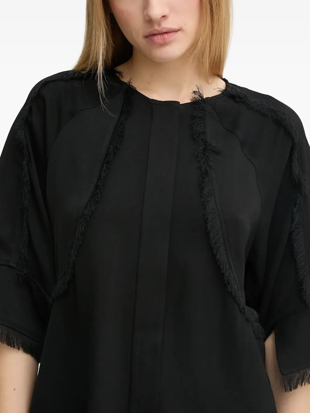 Day Birger Et Mikkelsen Zelie Fringe-detail Top In Black