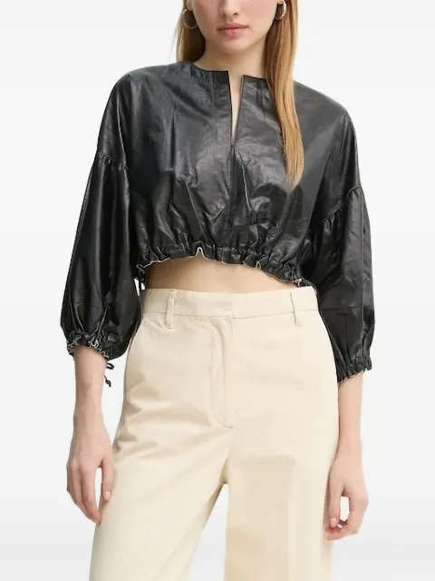 Day Birger Et Mikkelsen drawstring-cuffed leather blouse