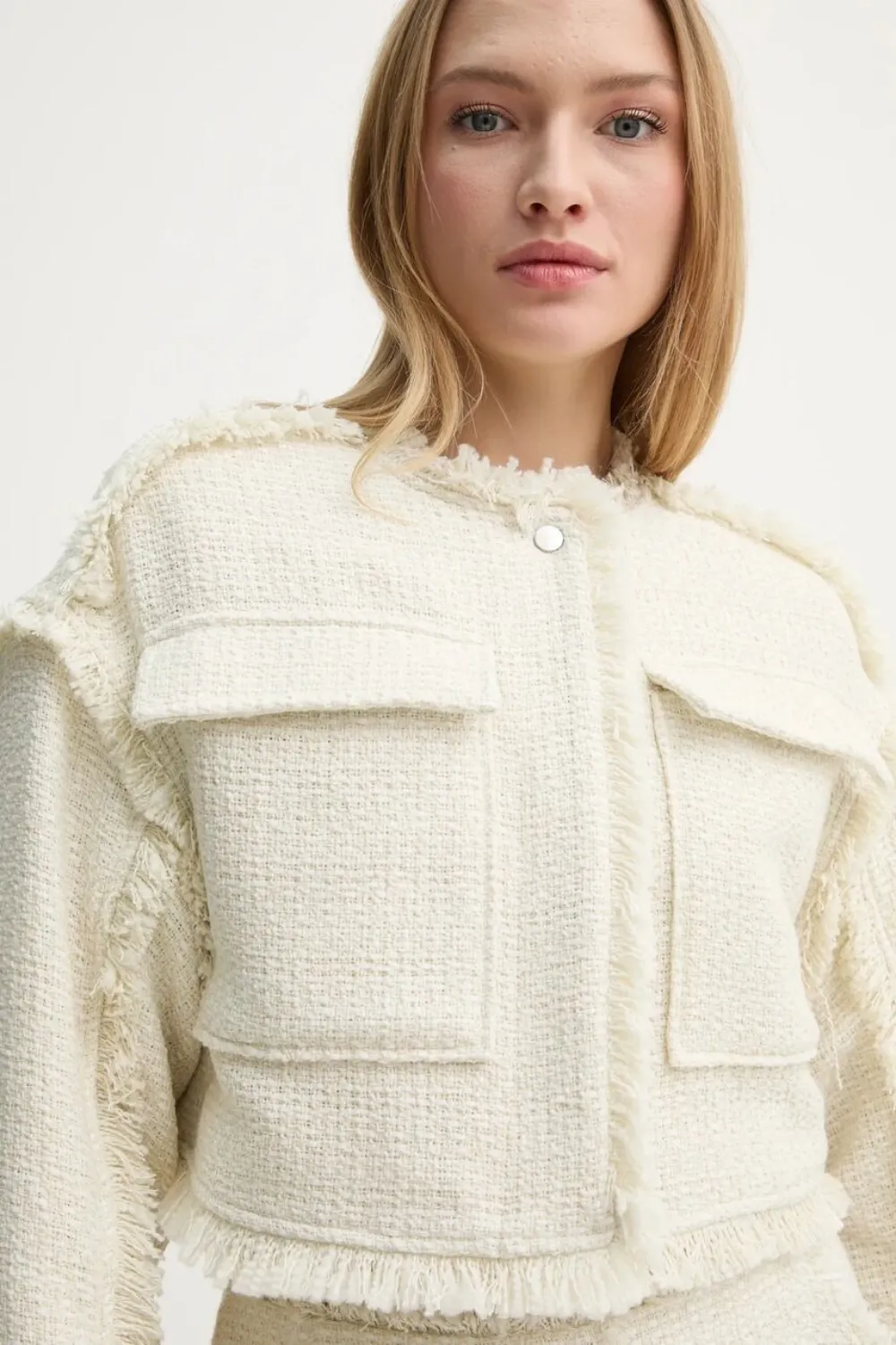 Day Birger Et Mikkelsen Frayed Tweed Jacket In Neutral