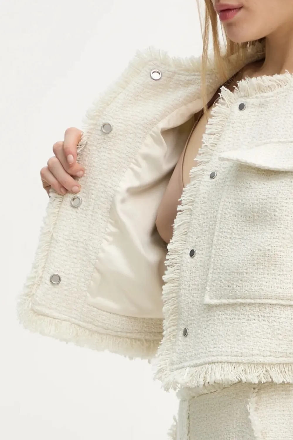 Day Birger Et Mikkelsen Frayed Tweed Jacket In Neutral