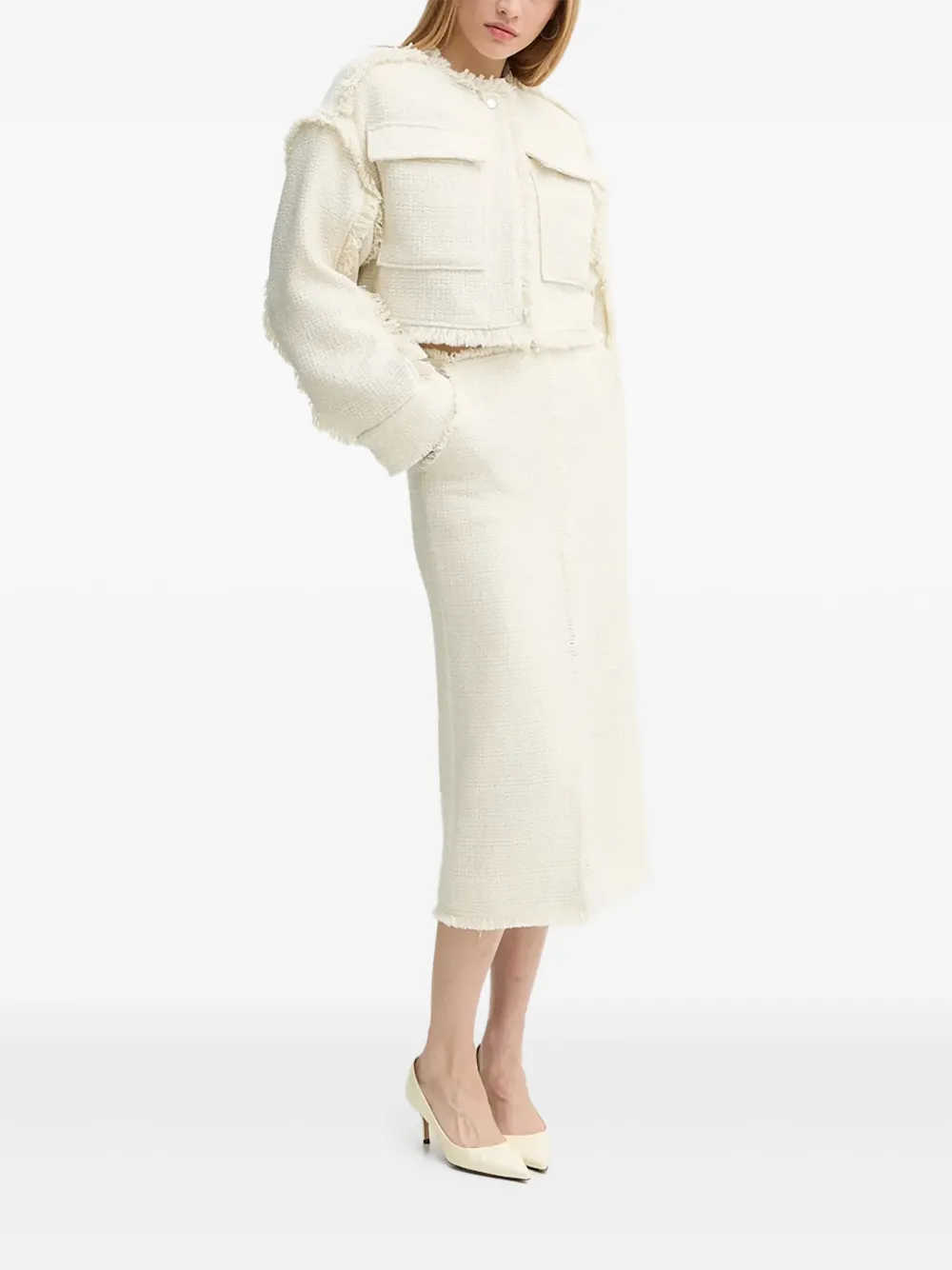 Day Birger Et Mikkelsen frayed tweed jacket | Neutrals | Image 1