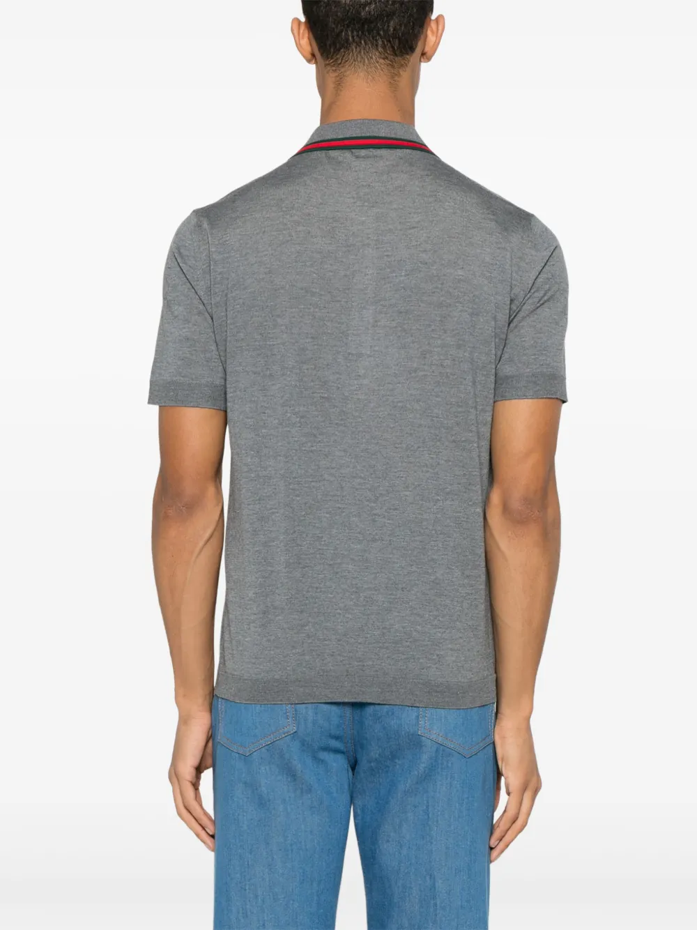 Gucci Wollen poloshirt met Web-streep Grijs