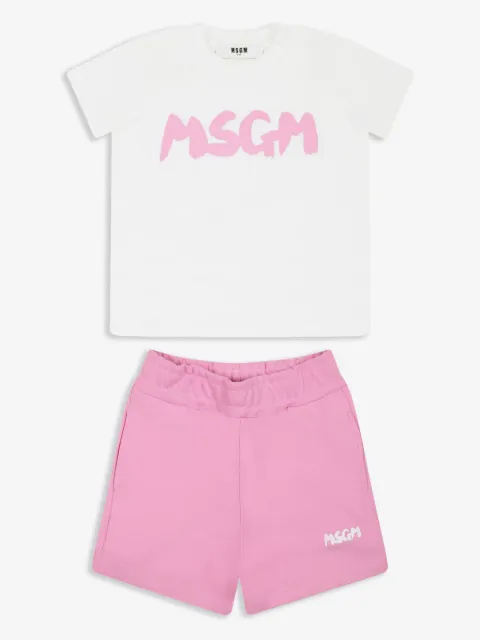 MSGM Kids logo-print shorts 