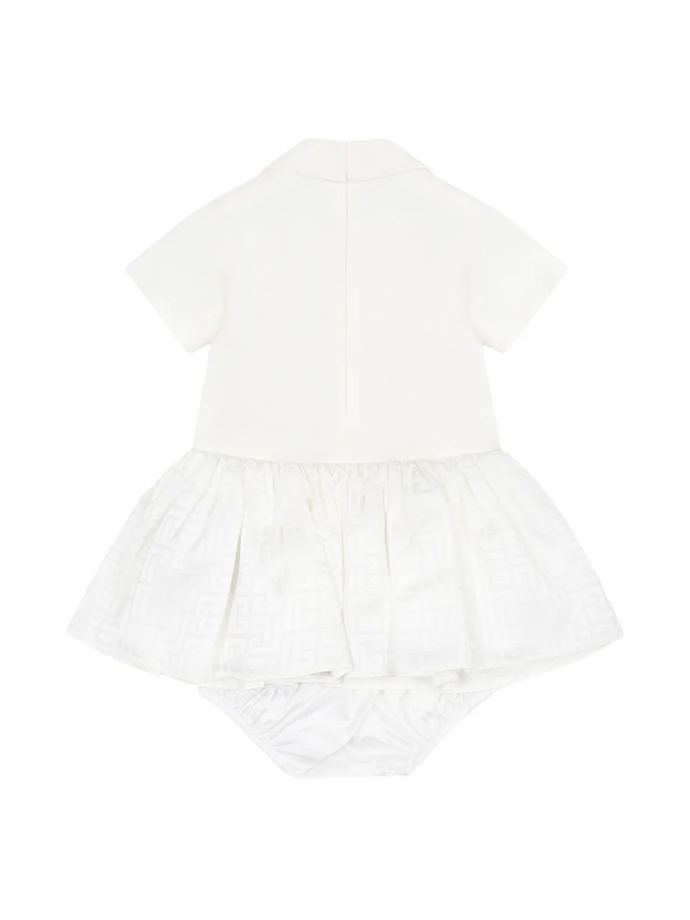 Balmain Kids Jurk met dubbele rij knopen Wit