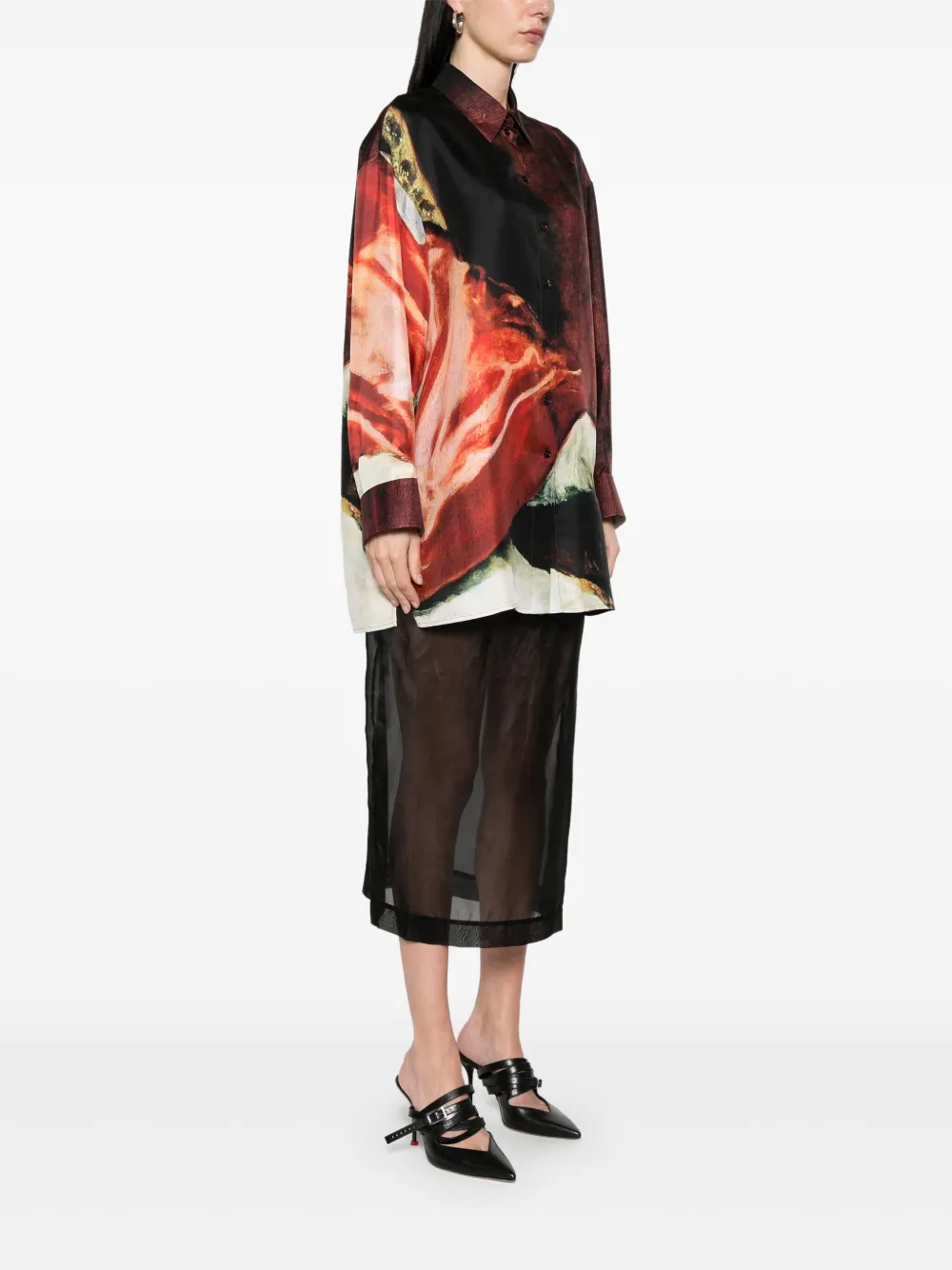 Alexander McQueen Zijden overhemd Rood