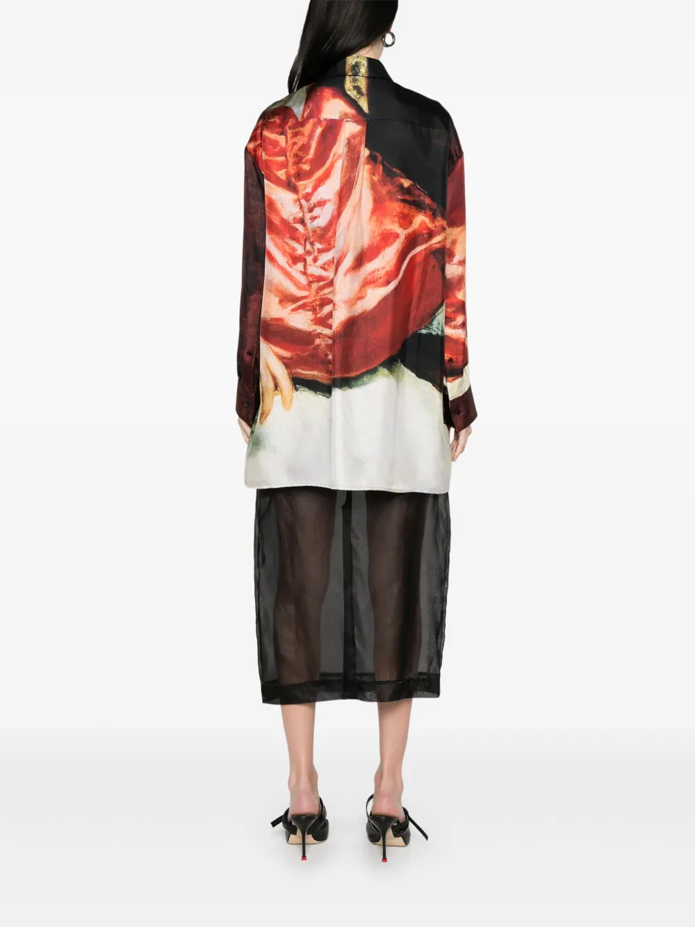 Alexander McQueen Zijden overhemd Rood
