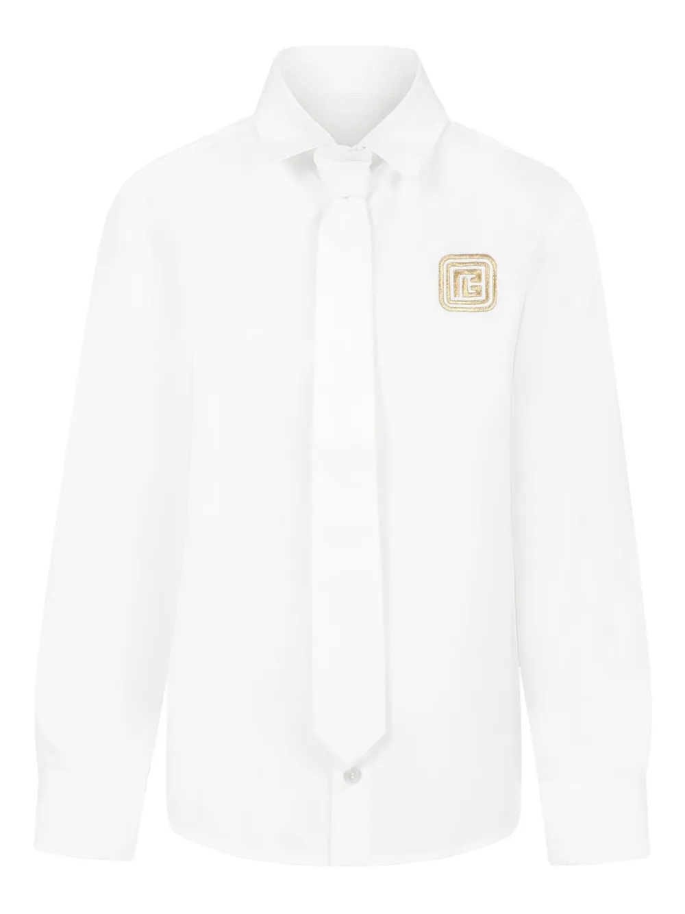 Balmain Kids Shirt met geborduurd logo Wit