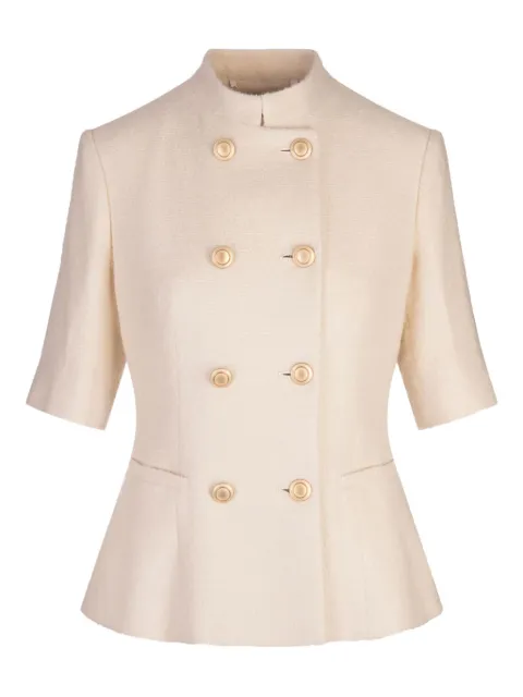 Kiton short-sleeve gold-button jacket