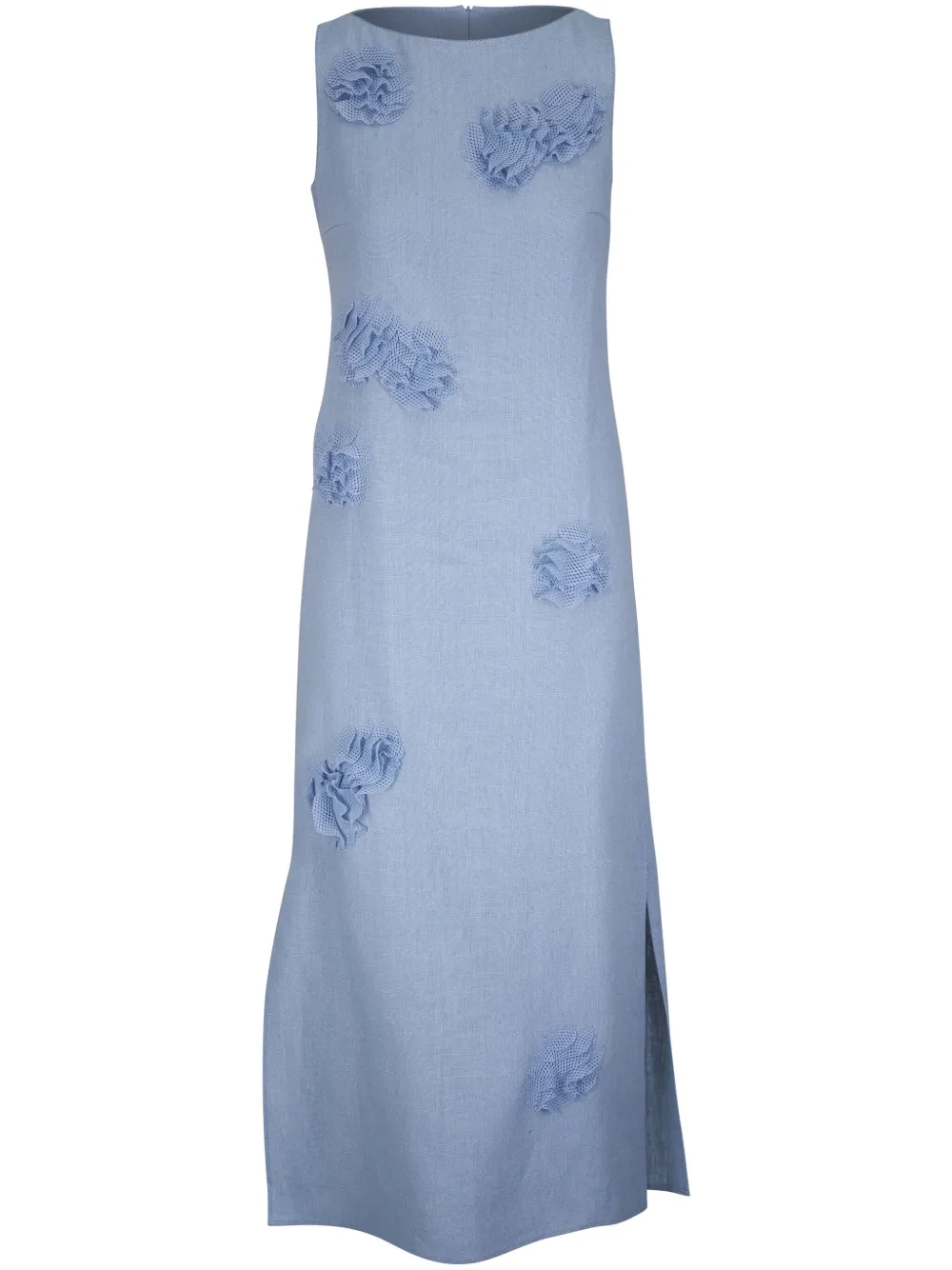flower-detailing midi dress