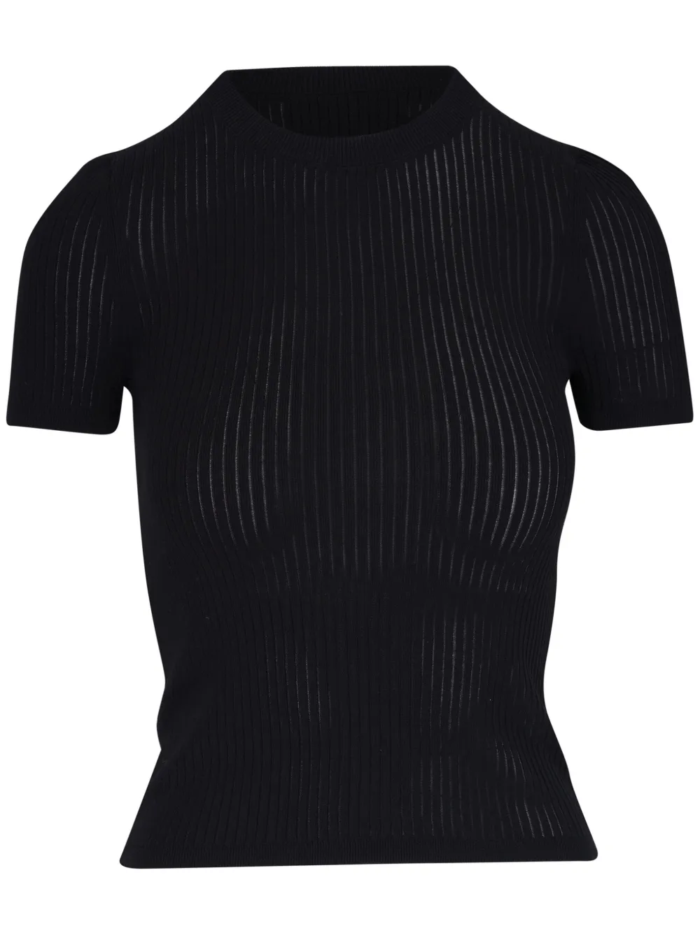 Nili Lotan Geribbeld T-shirt Zwart