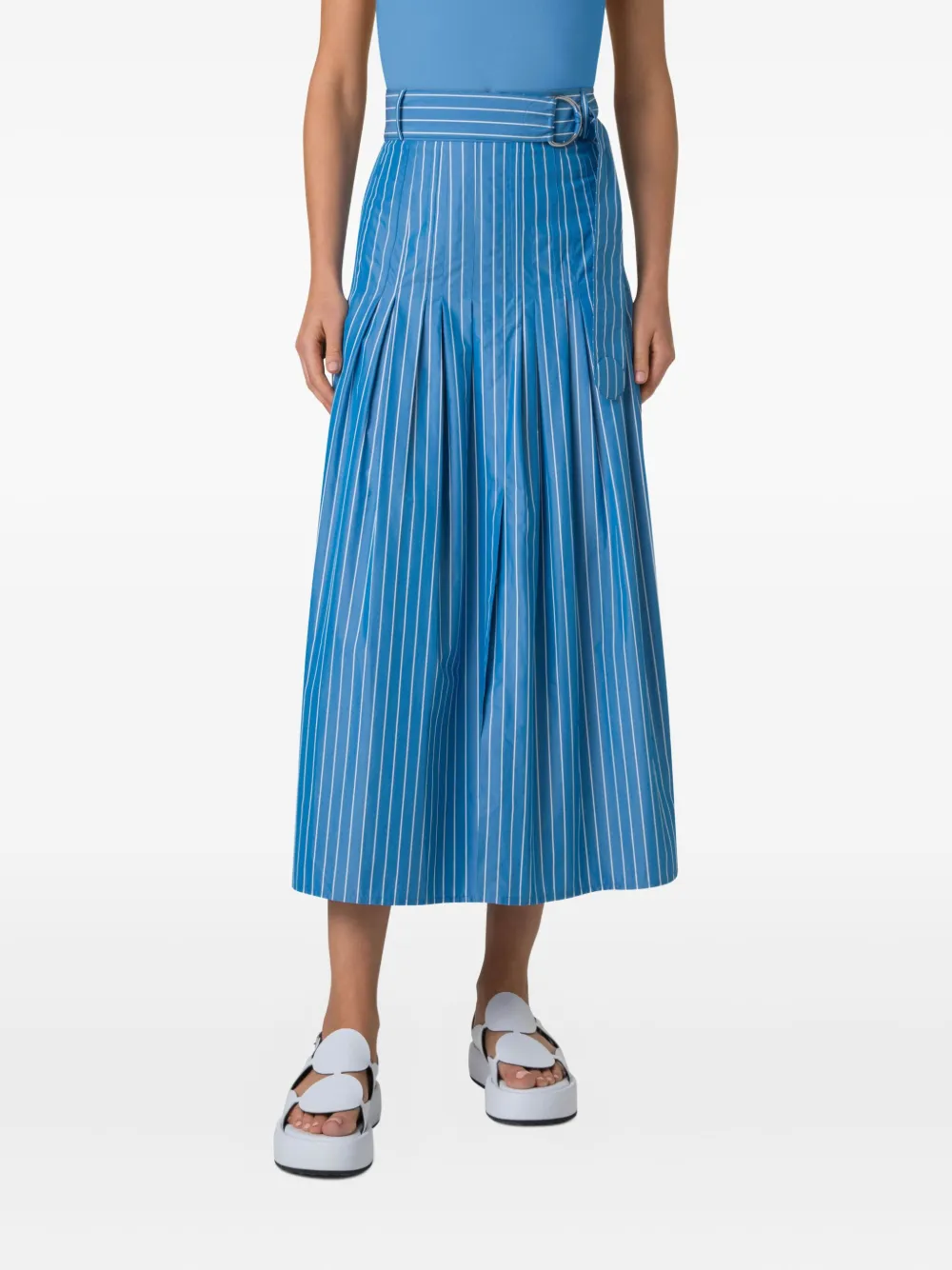 striped pleated skirt
